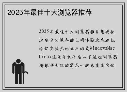 2025年最佳十大浏览器推荐